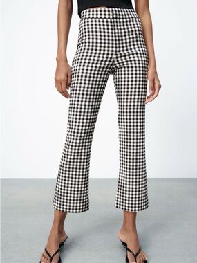 ZARA Black and White Gingham Pants